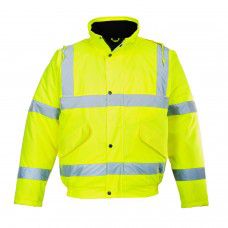 Quilt Lined Padded  Bomber Jacket - High Visibility  Class 3