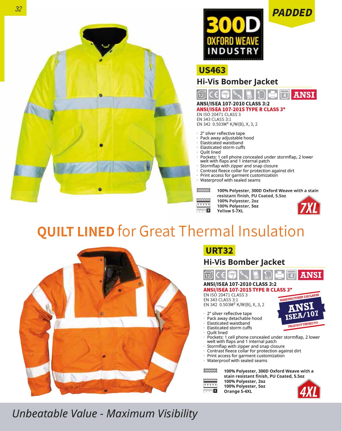 US463 High Vis Bomber Jacket