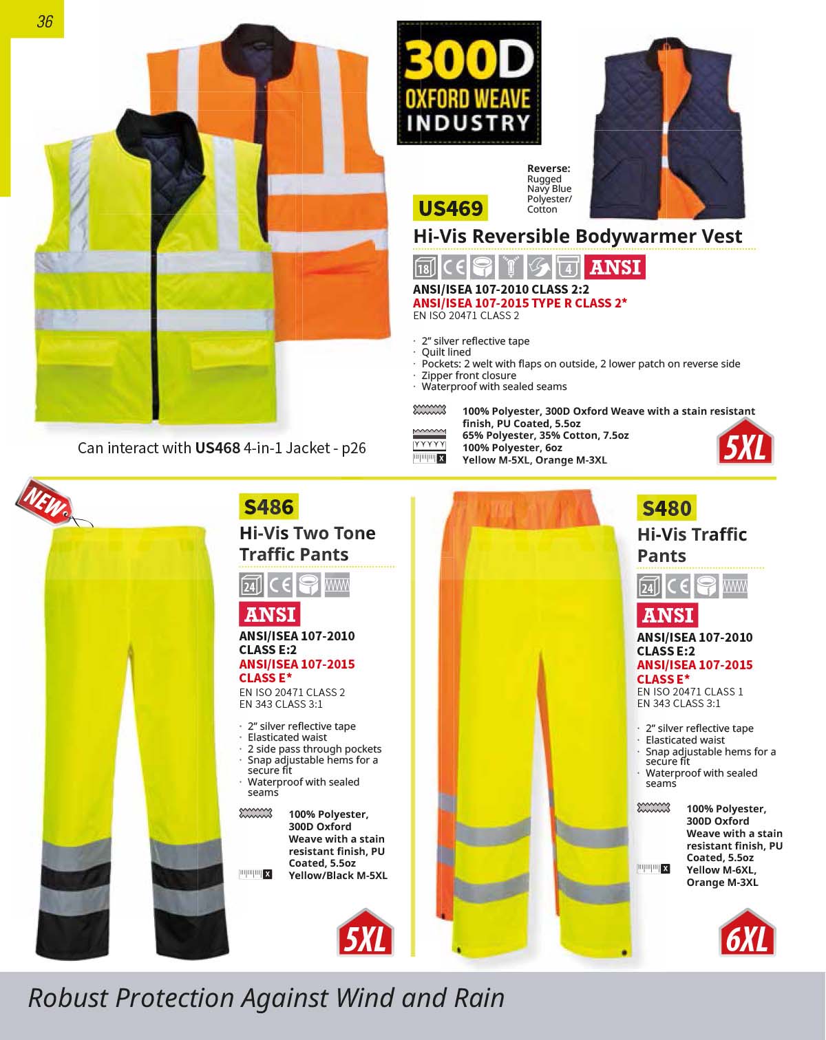 S486 High Vis Contrast Traffic Pants