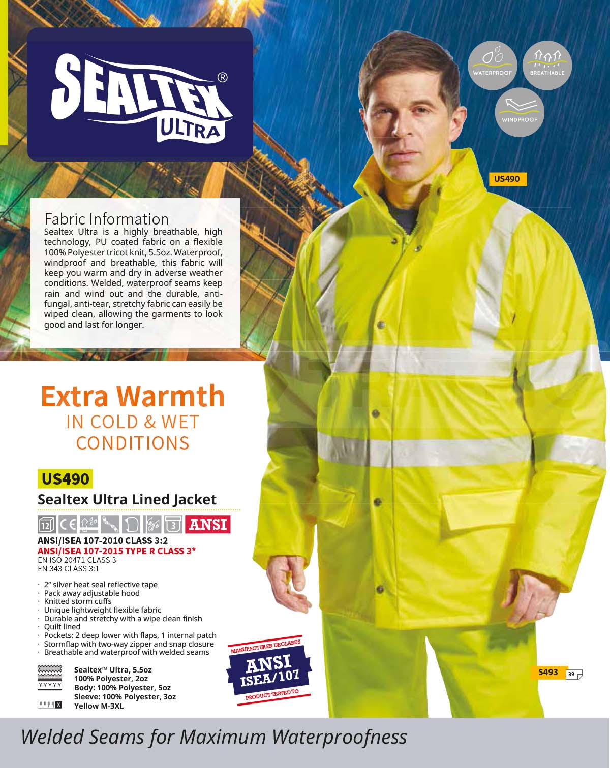 US490 Sealtex Rain Jacket Hi-Vis