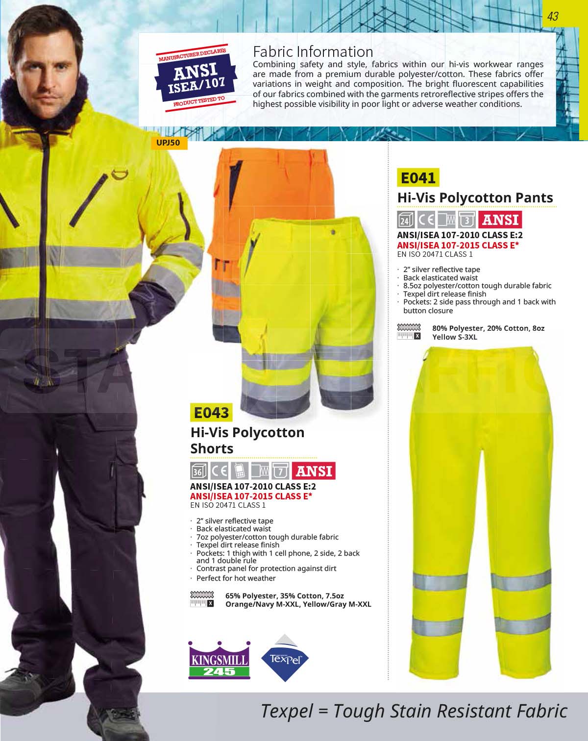 E041 Polycotton Work Pants