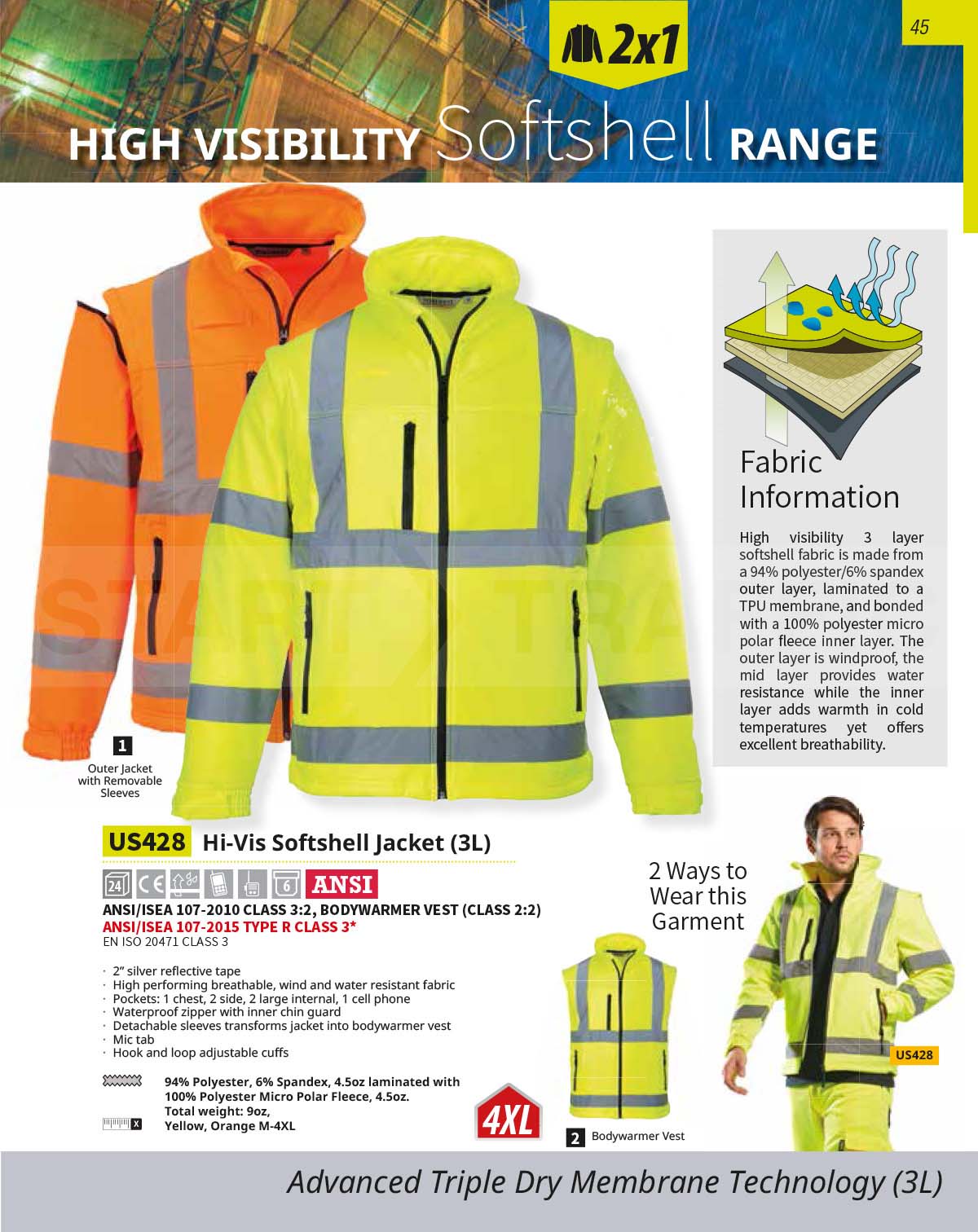 US428 High Vis Softshell Jacket