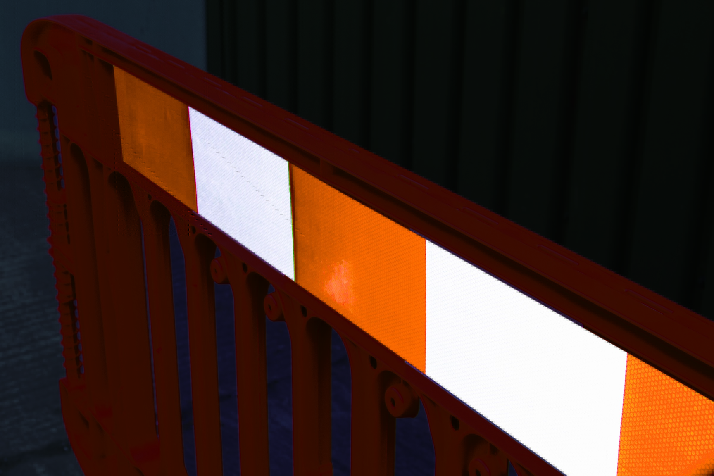JSP Titan Barrier showing reflectivity at night