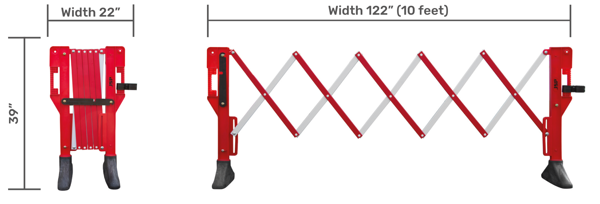 Expandable Barrier shown to extend over 10 feet in length