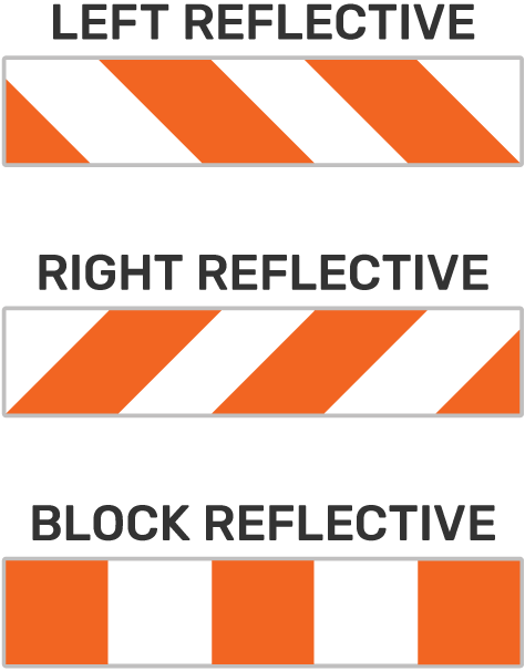 SafetyWall Barricade Reflective Direction Options