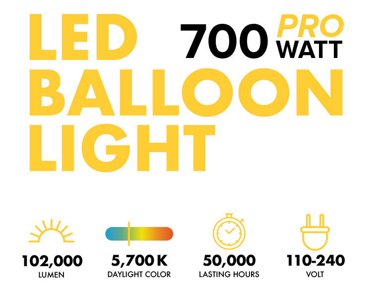 SeeDevil 150 Watt LED Balloon Light Kit, 150 Watt, 120 Volt, 19,500 Lumen,  5000K, 6.5 Ft Tripod, Glare Free Indoor/Outdoor Area Light, Remote Dimmable