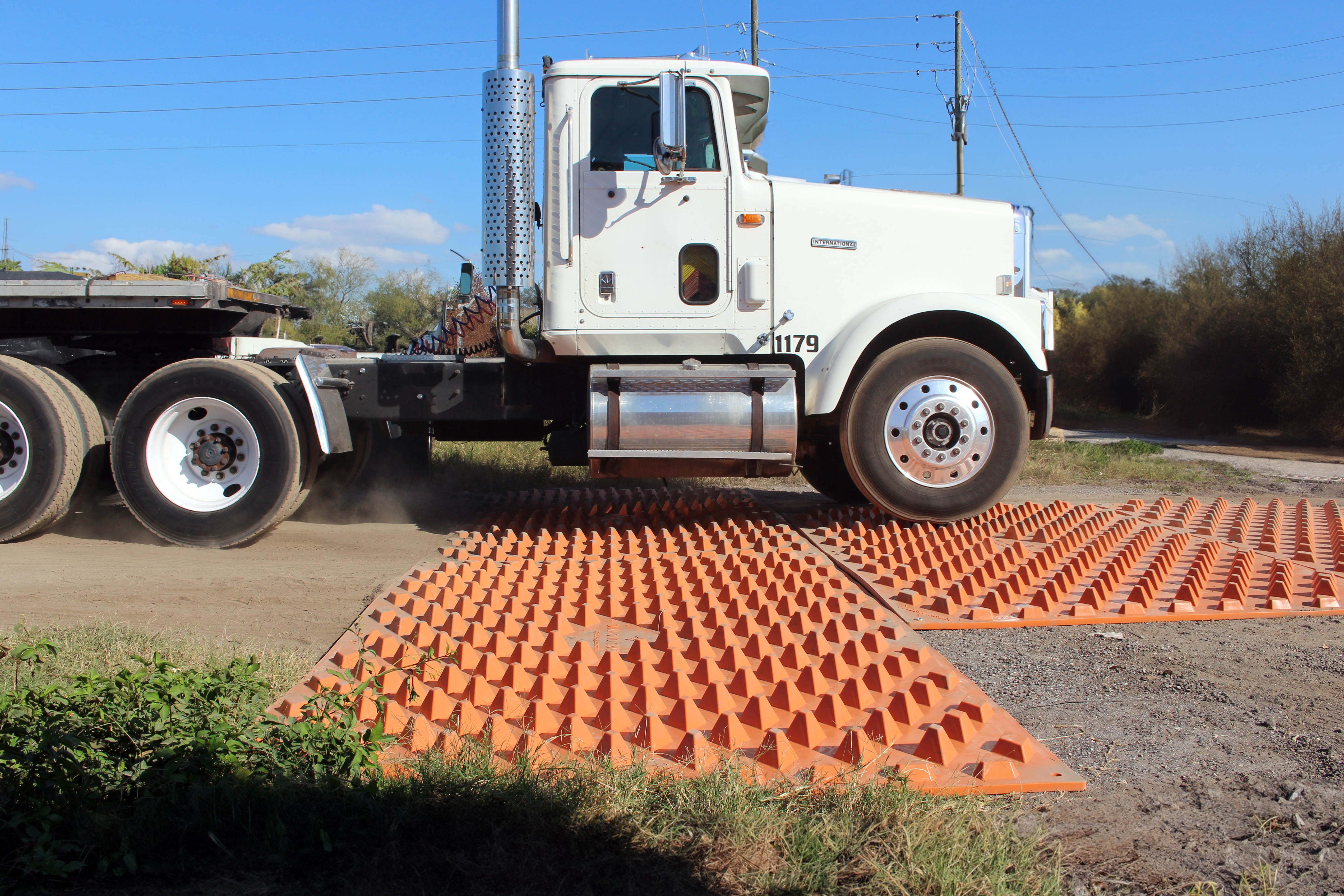 DiamontTrack Mats being used on a job-site