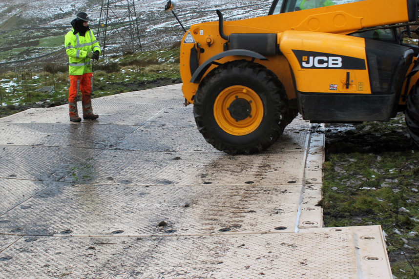 SignaRoad mats paving a mountainside for construction