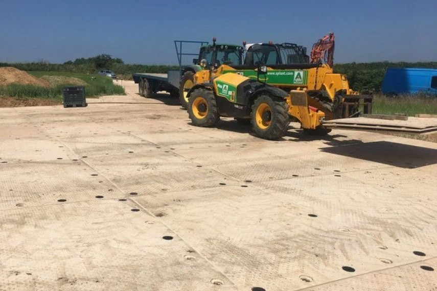 SignaRoad mats being carried by a forklift