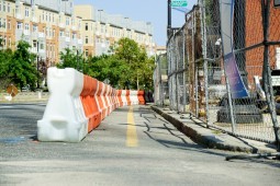 Yodock being used for traffic deliniation